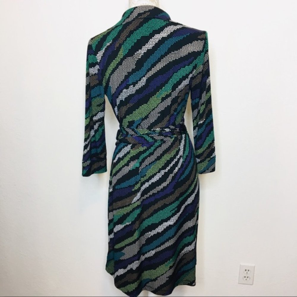 Ellen Tracy Medium Wrap Dress Multi Color d911 - Picture 4 of 8